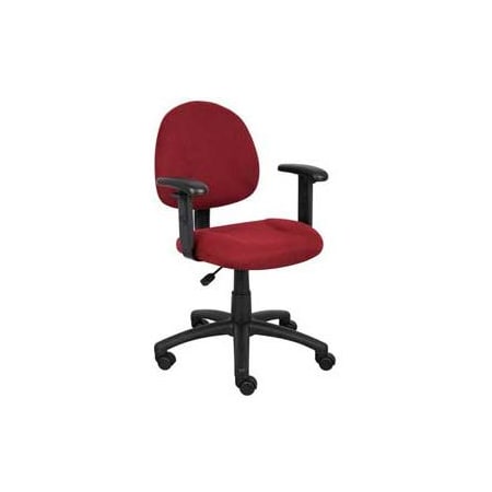Boss Office Products Boss Deluxe Posture Chair with Adjustable Arms Burgundy B316-BY